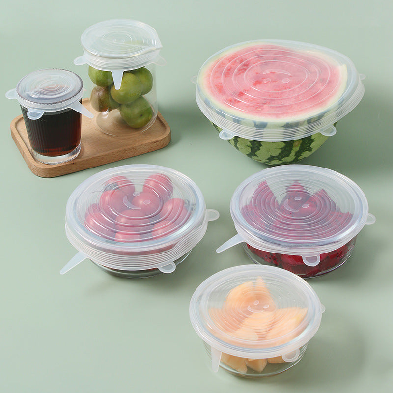 6Pcs Food Silicone Cover Fresh-keeping Storage