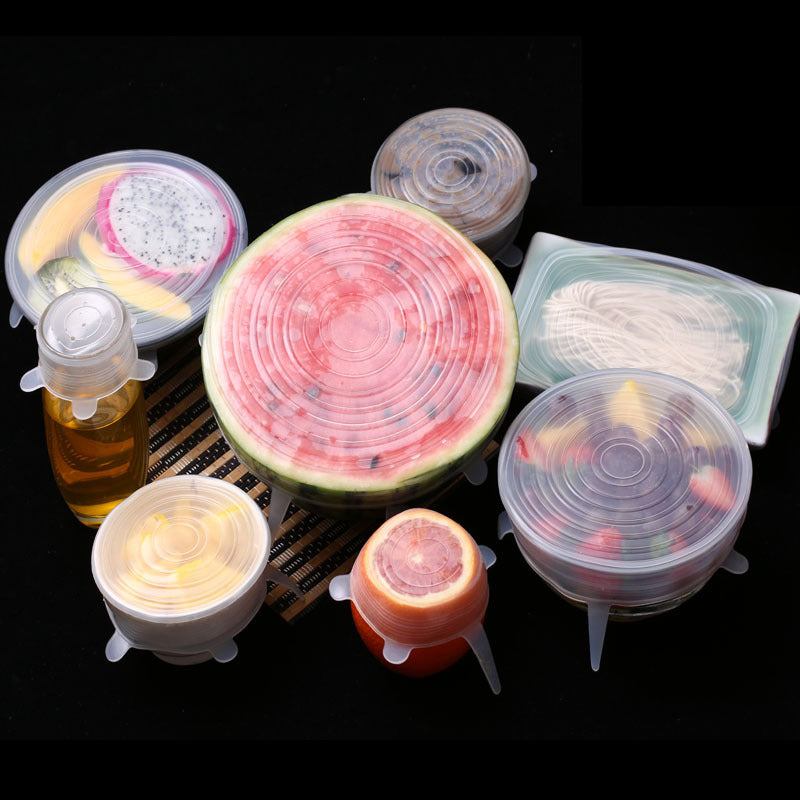 6Pcs Food Silicone Cover Fresh-keeping Storage