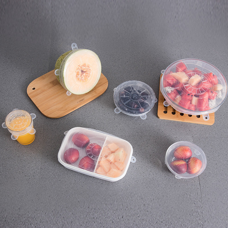 6Pcs Food Silicone Cover Fresh-keeping Storage