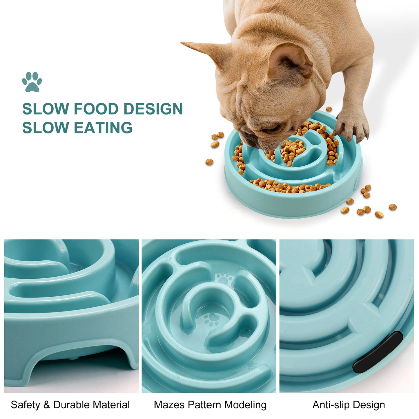 Slow Feeder Dog Bowls Silicone Dog Puzzle Feeder