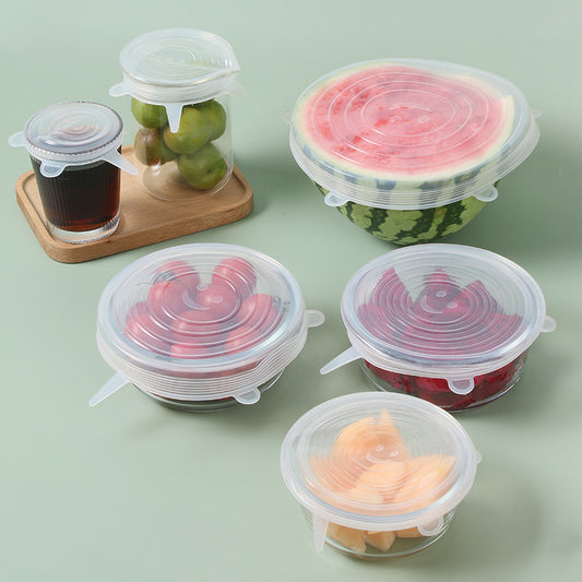 6Pcs Food Silicone Cover Fresh-keeping Storage