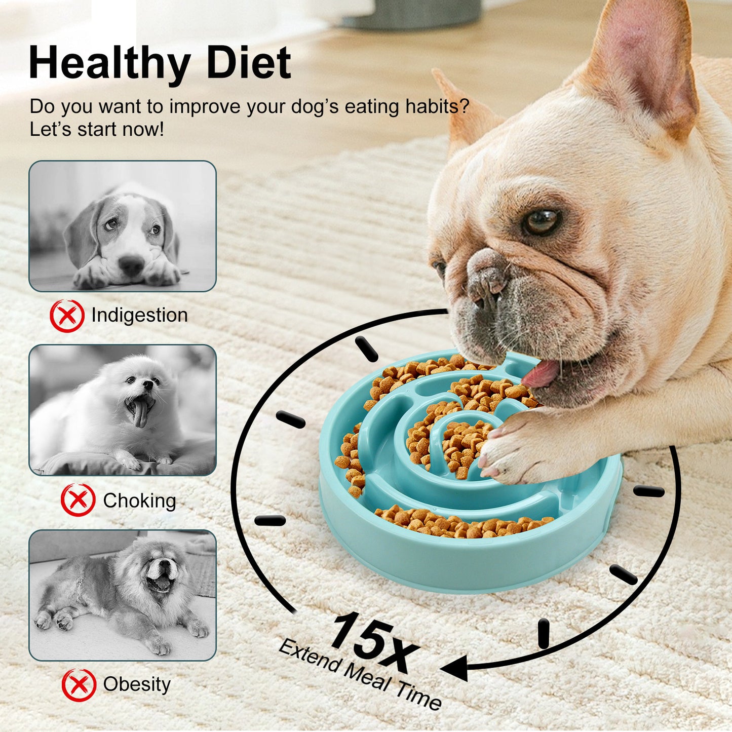 Slow Feeder Dog Bowls Silicone Dog Puzzle Feeder
